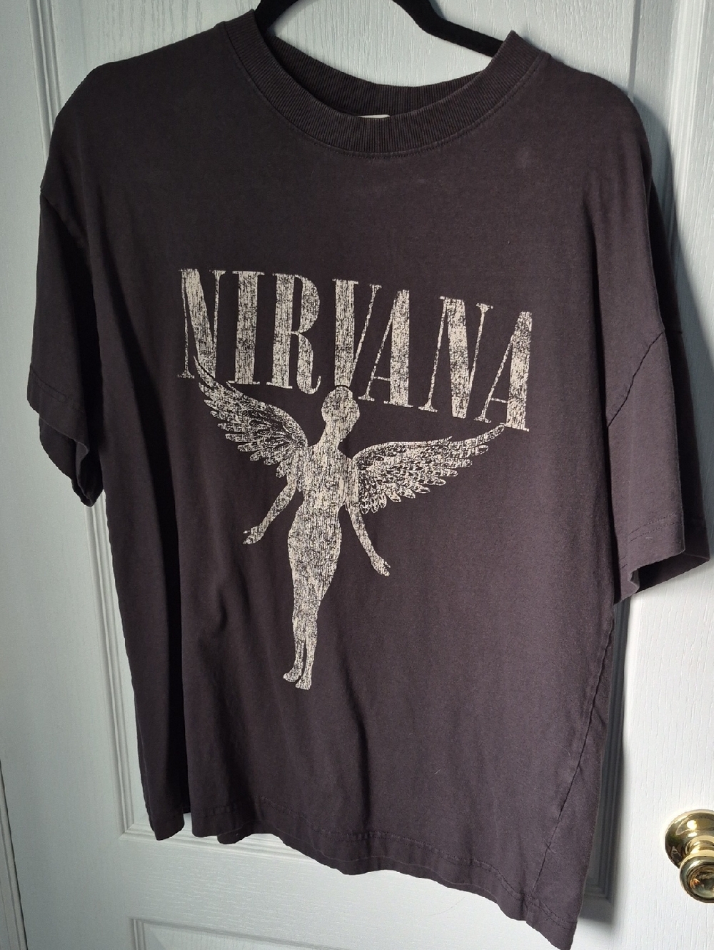 H&M Nirvana Grey Tee with Angel Graphic